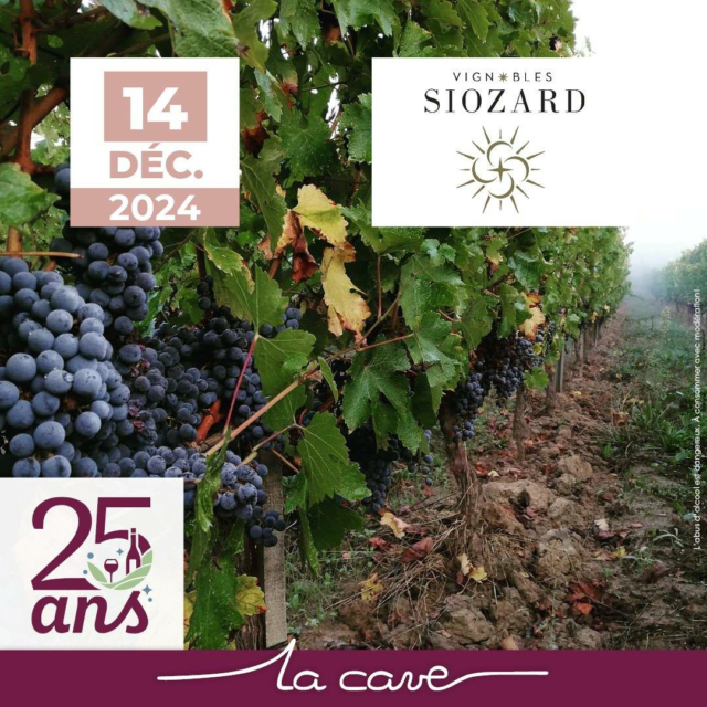 🍷 Dégustation et rencontres avec les Vignoble Siozard.
Vignobles Siozard Bordeaux 

👉 10ème instant dégustation ! 

Ce samedi, nous avons le grand plaisir d'accueillir David Siozard, vigneron de la région Bordelaise. Le domaine signe des vins d'une grande diversité, de fruit et de gastronomie. Les appellations Bordeaux supérieur, Graves, Sauternes sont fièrement représentées. Nous vous invitons à découvrir ces cuvées ensemble demain !

📅 Quand : Samedi 14 Décembre
🕐 9h30-19h15
📍 Où : La Cave Cholet
🎟️ Dégustation gratuite et ouverte à tous.

🍷 L'équipe de La Cave CHOLET ! 🍷

#degustation #bordeaux  #cholet #vinsdebordeaux 
#choletmaville #graves